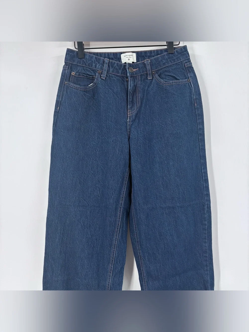 Kate Spade New York High-Rise Straight Leg Wide Cuff Jeans